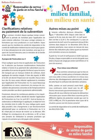Bulletin Info-RSG, janvier 2011