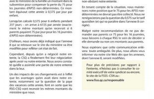 Bulletin d&rsquo;information spéciale des RSG, mai 2011