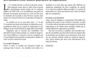 Bulletin Info-Négo no. 30 du secteur préhospitalier