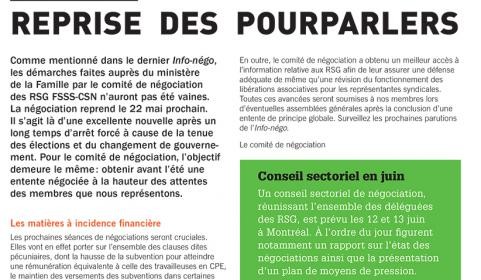 Info-négo No 14 des RSG FSSS-CSN du 15 mai 2014
