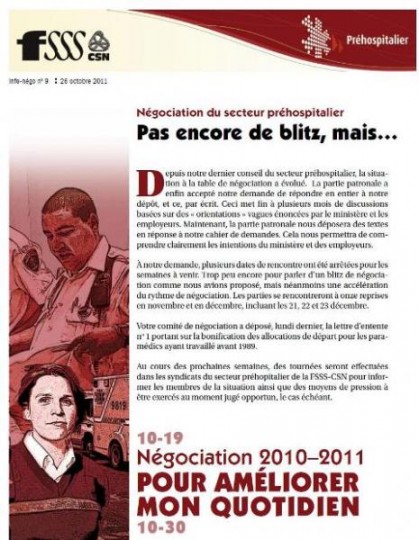 Bulletin Info-Négo no 9 des préhospitaliers