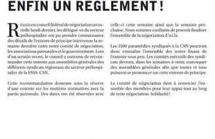 Bulletin Info-négo no. 28 du secteur préhospitalier