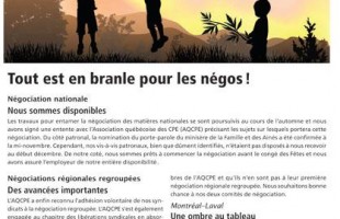 Bulletin Info-négo des CPE, No. 2, décembre 2010