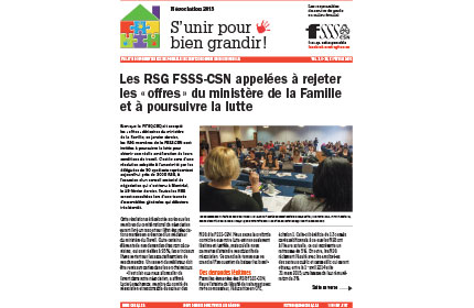 Les RSG FSSS-CSN appelées à rejeter les « offres » du ministère de la Famille et à poursuivre la lutte