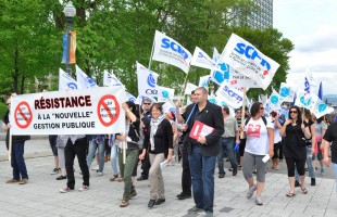 Manifestation à Québec contre la méthode Lean dans le réseau de la santé