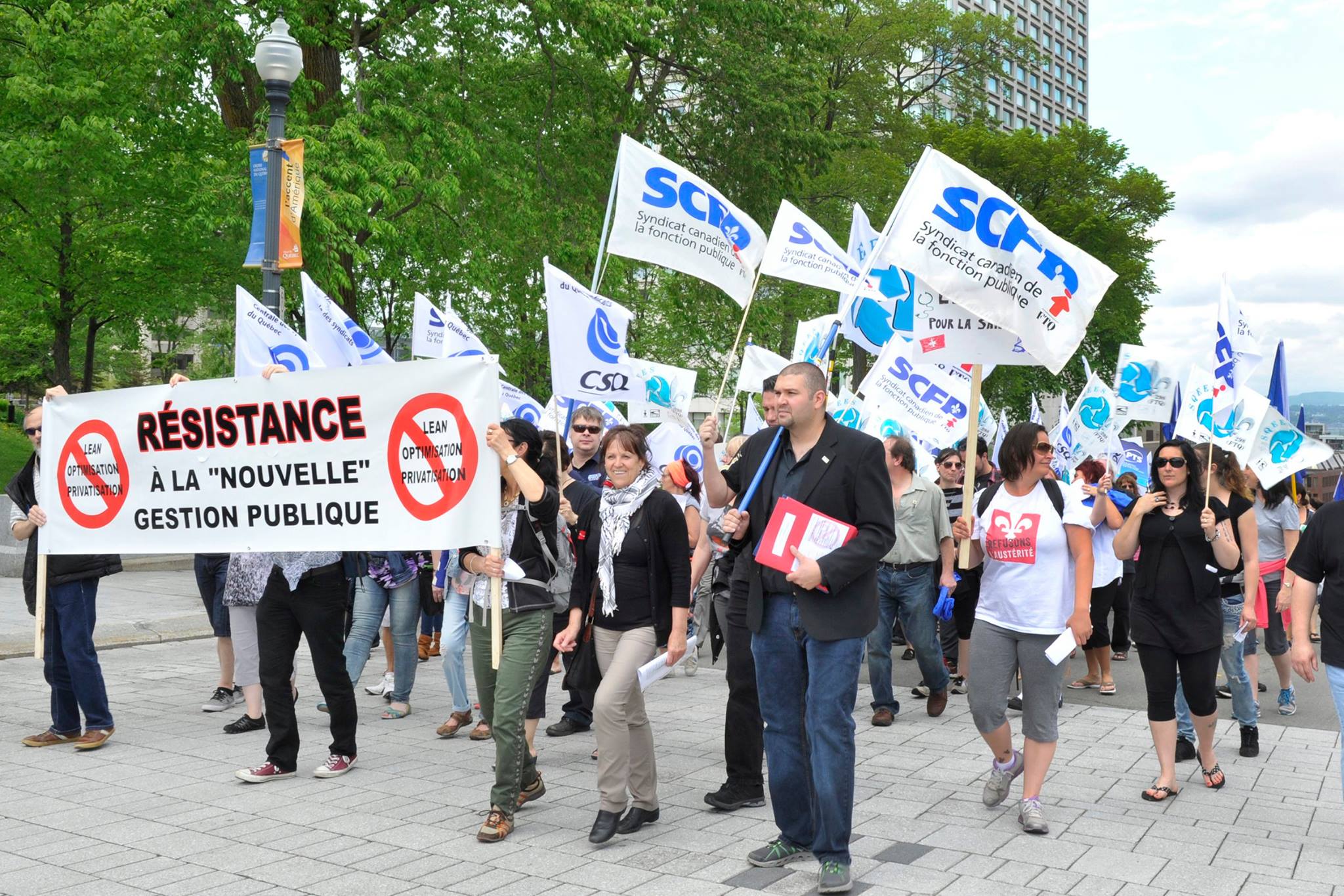Manifestation à Québec contre la méthode Lean dans le réseau de la santé