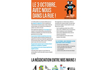 Tract des secteurs privés pour la manifestation du 3 octobre 2015
