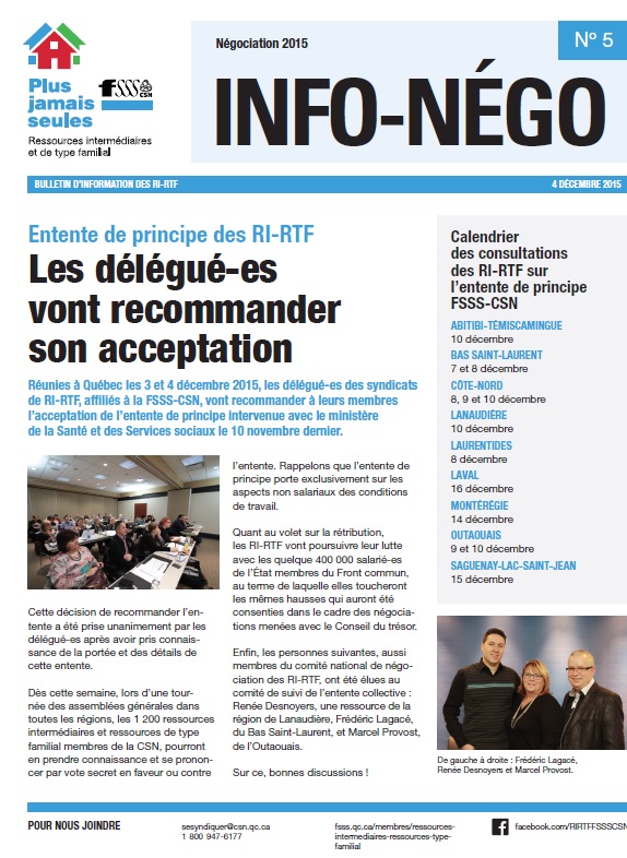 Info-Négo no.5 de la négociation des RI-RTF
