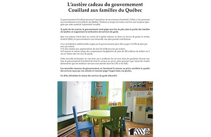 L’austère cadeau du gouvernement Couillard aux familles du Québec