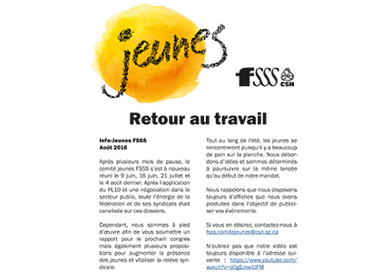 Bulletin Info-Jeunes FSSS-CSN