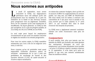 Rencontre avec la CSAQ : Nous sommes aux antipodes