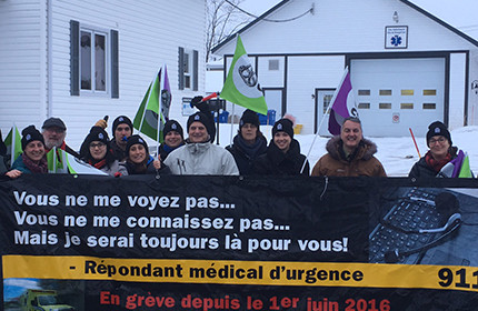 La FSSS-CSN appuie la grève des répondants médicaux d’urgence du CCSC