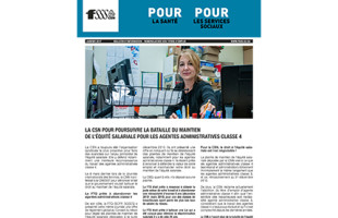 La CSN pour poursuivre la bataille du maintien de l’équité salariale pour les agentes administratives classe 4