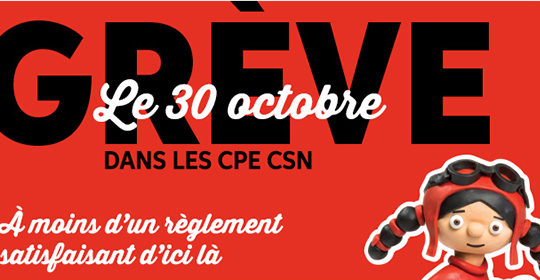 Il y aura grève dans 578 installations de CPE le lundi 30 octobre