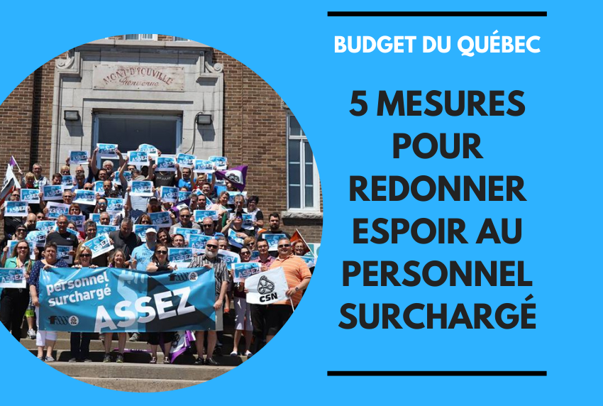 La FSSS-CSN présente ses 5 demandes pour le Budget du Québec 2020