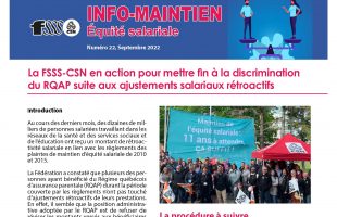 Équité salariale: Mettre fin à la discrimination du RQAP suite aux ajustements salariaux rétroactifs