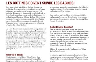 Héma-Québec: Info-négo du 18 octobre 2022