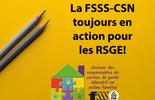 RSGE : La FSSS-CSN donne son avis au ministère de la Famille
