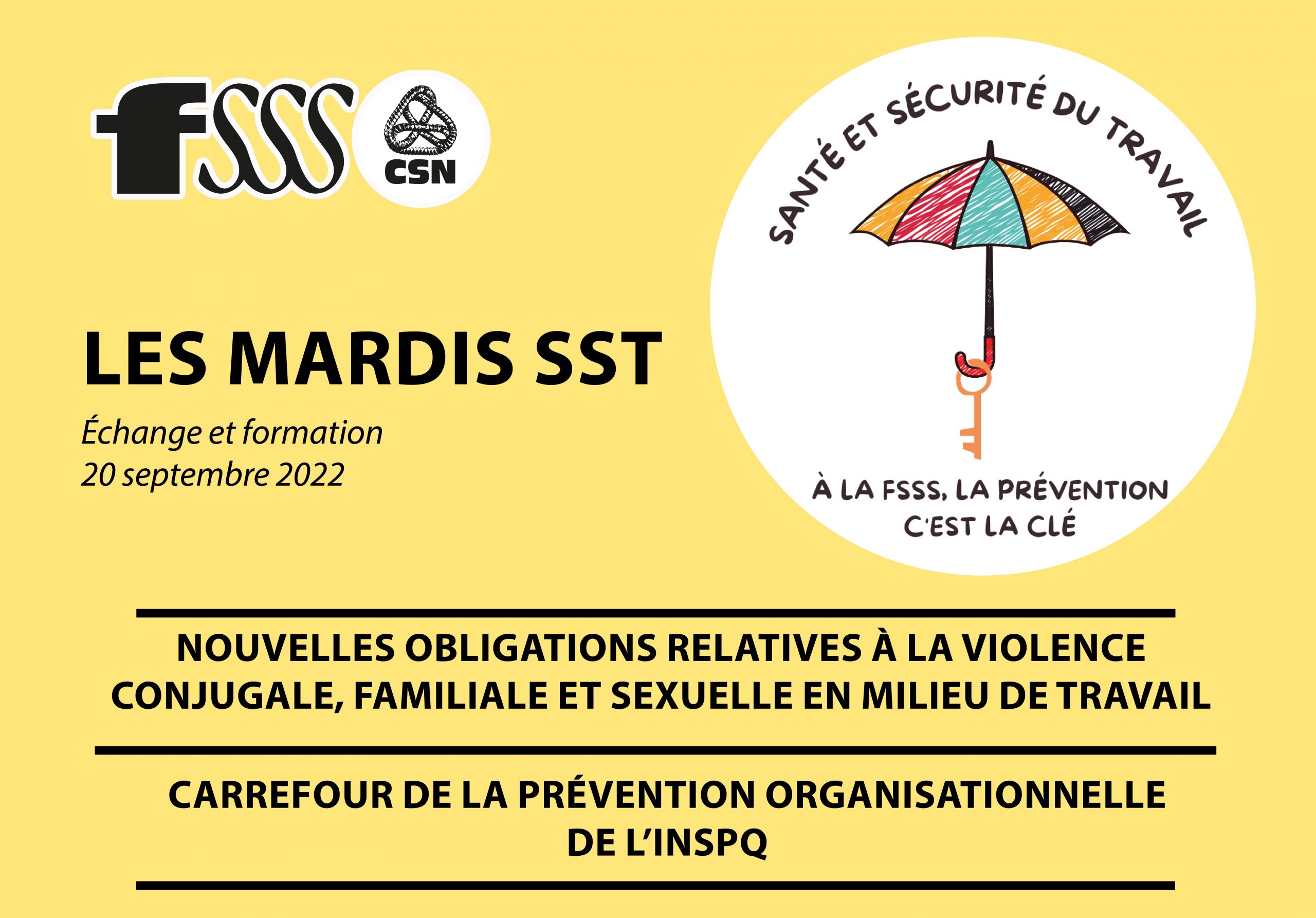 Mardi SST: Nouvelles obligations relatives à la violence conjugale, familiale et sexuelle en milieu de travail et carrefour de la prévention organisationnelle de l’INSPQ