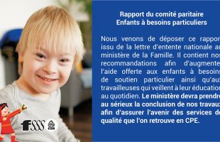 Rapport du comité paritaire Enfants à besoins particuliers