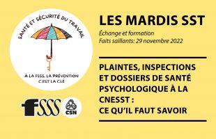 Plaintes, inspections et dossiers de santé psychologique à la CNESST