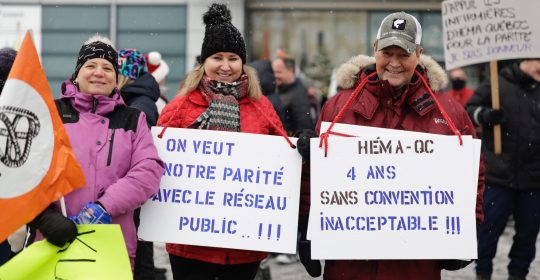 Les infirmières d’Héma-Québec, en grève le 17 février