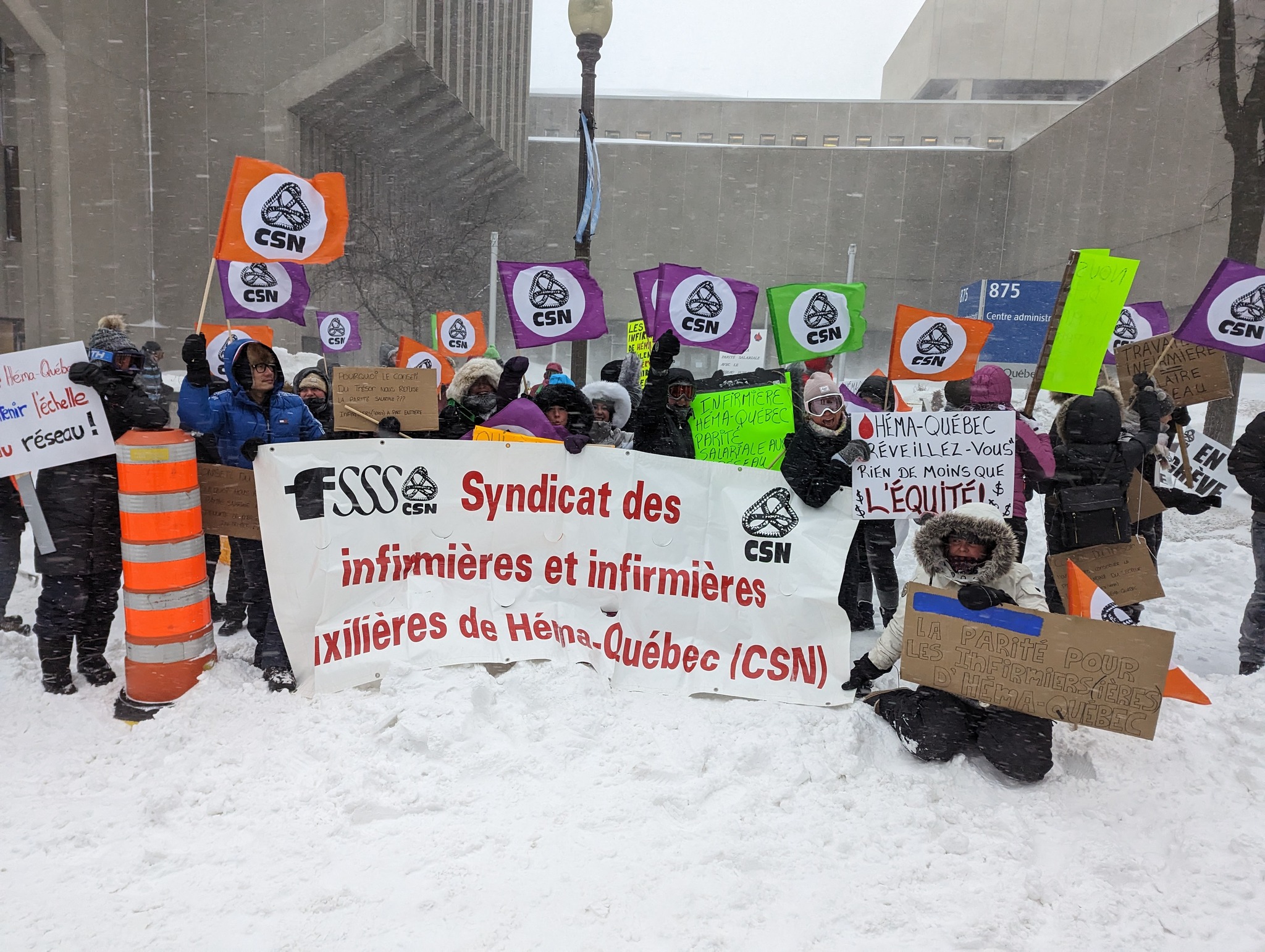 Héma-Québec – Les infirmières et infirmières auxiliaires de la Capitale-Nationale en grève le 10 mars