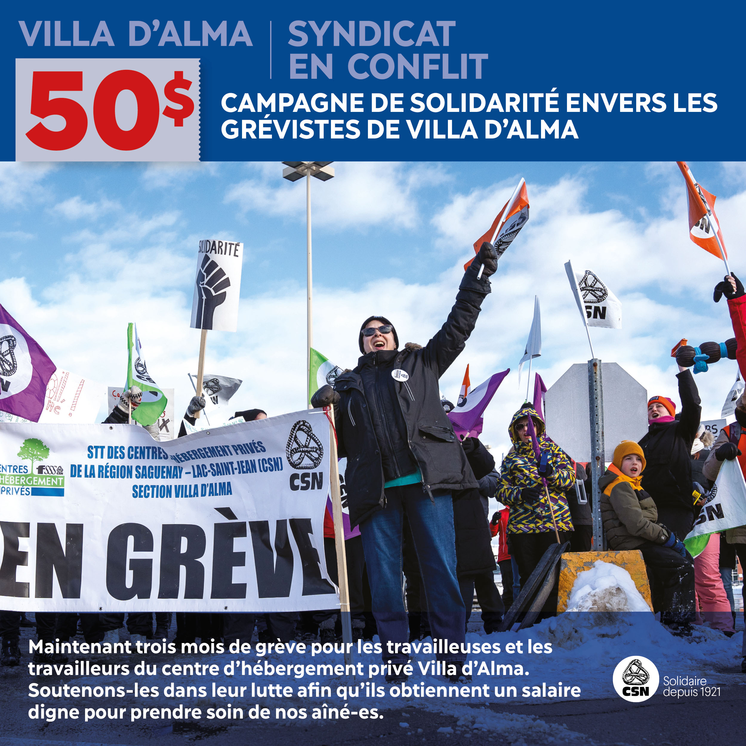 Campagne de solidarité pour les travailleuses et travailleurs de Villa d’Alma