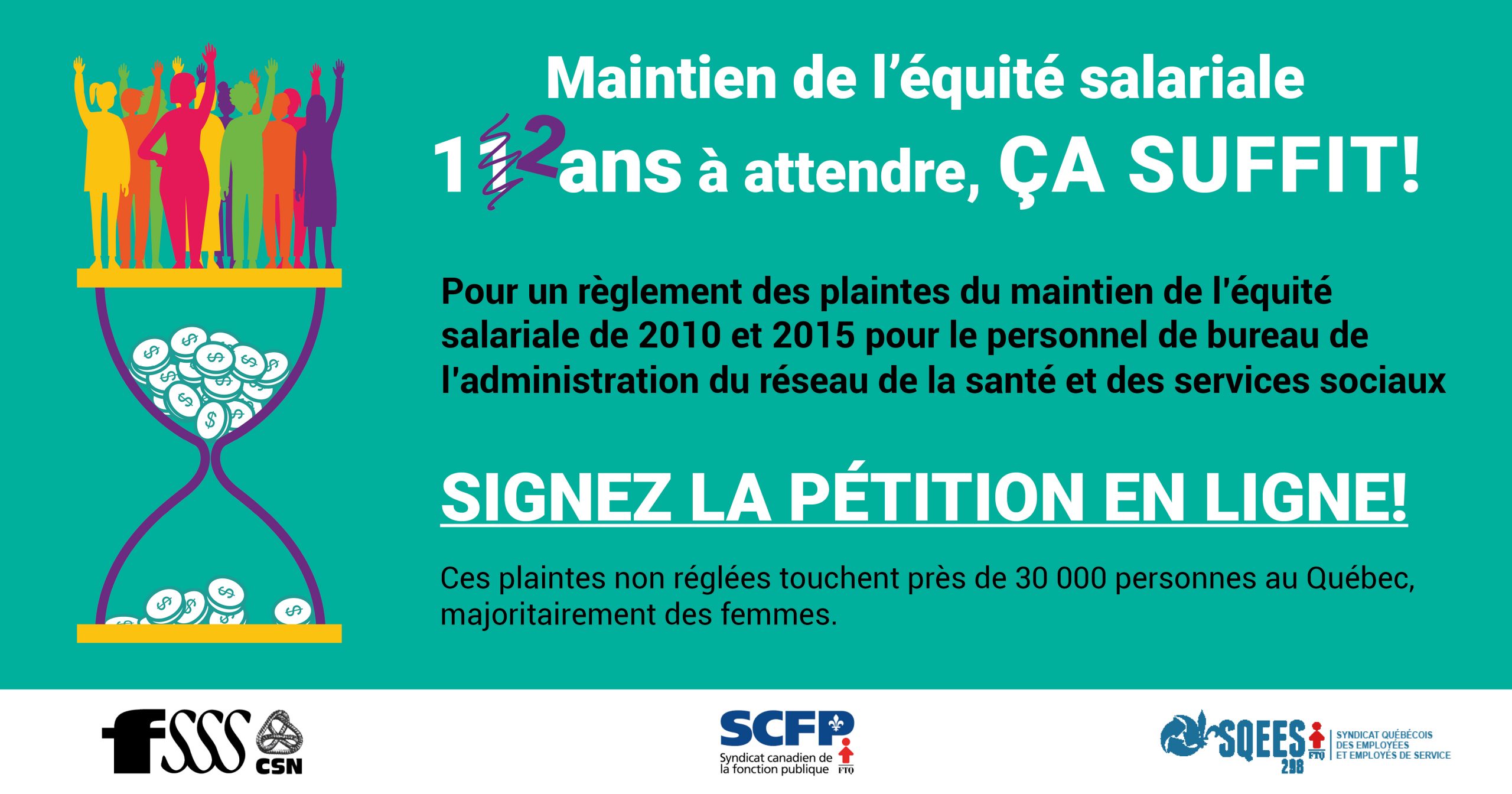 Signez la pétition: maintien de l’équité salariale pour le personnel de bureau et de l’administration
