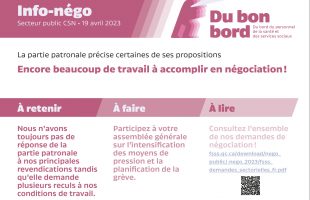 La partie patronale précise certaines de ses propositions  – Encore beaucoup de travail à accomplir en négociation !