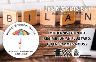 Modernisation du régime (LMRSST) : un an plus tard, où en sommes-nous ?