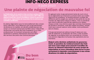 Une plainte de négociation de mauvaise foi