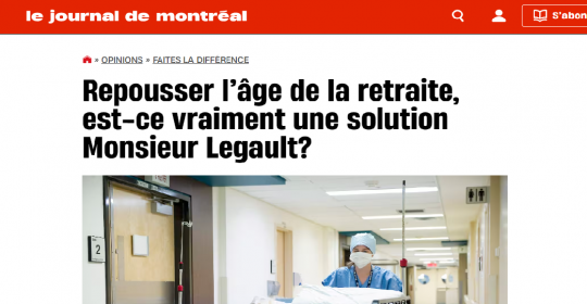 Repousser l’âge de la retraite, est-ce vraiment une solution Monsieur Legault?