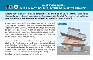 Réforme Dubé: quels impacts sur le secteur de la petite enfance?