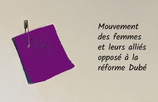 Le coup d’envoi d’un mouvement des femmes contre PL-15 : ON PORTE LE CARRÉ MAUVE!