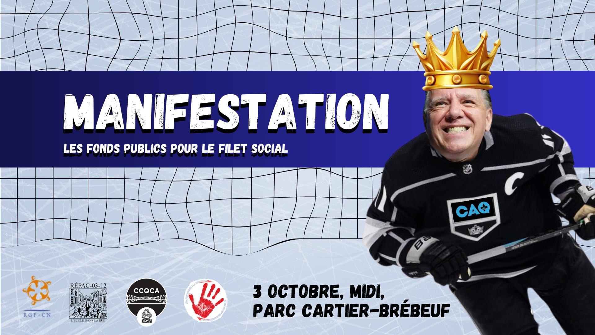 Manifestation nationale à Québec le 3 octobre