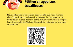 Pétition en appui aux travailleuses en CPE