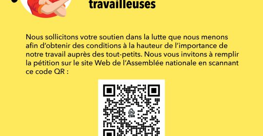 Pétition en appui aux travailleuses en CPE