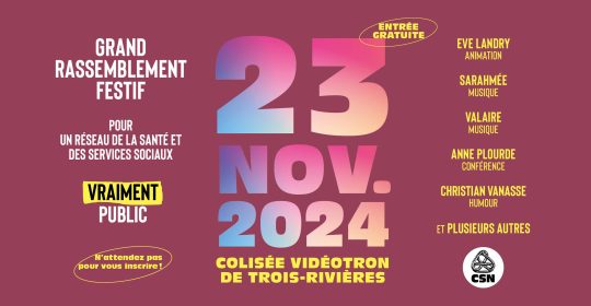 23 novembre: le grand rassemblement syndical de l’année!