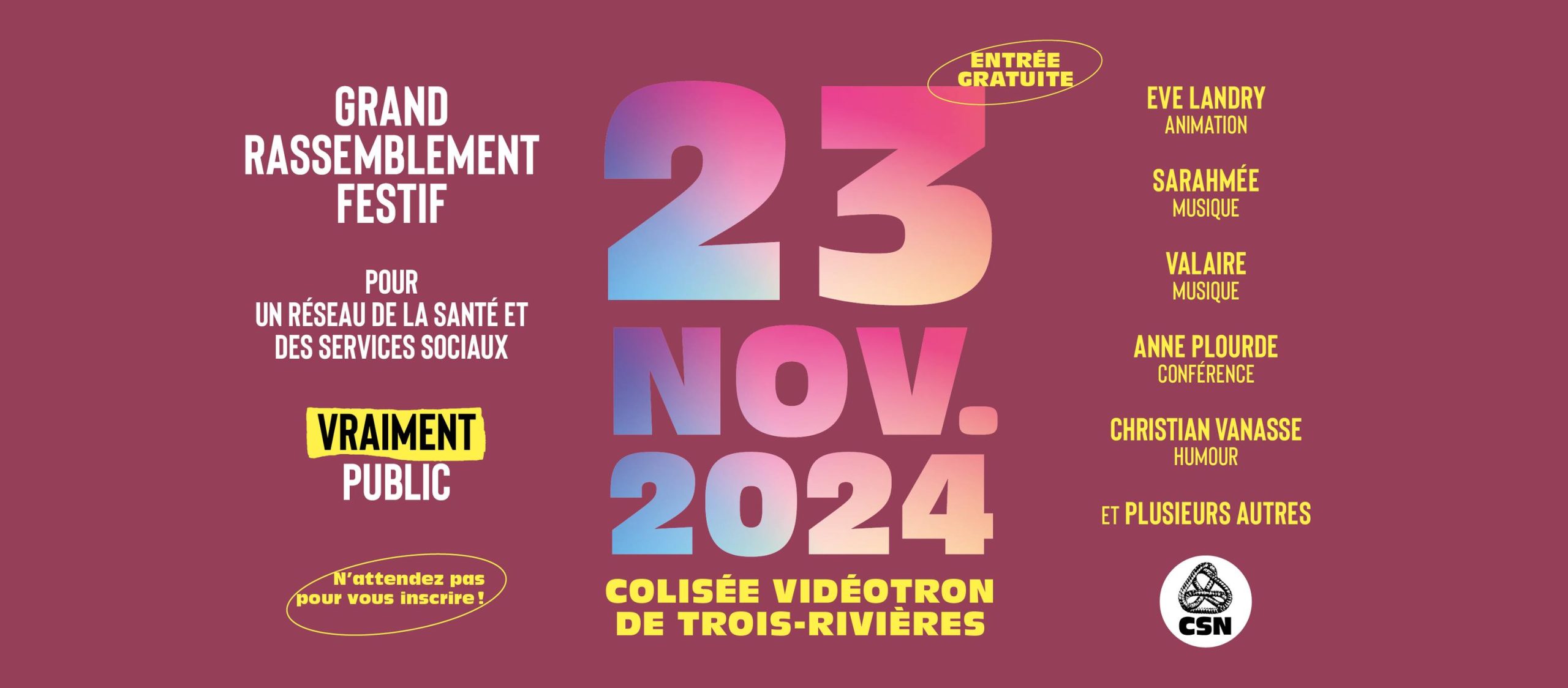 23 novembre: le grand rassemblement syndical de l’année!