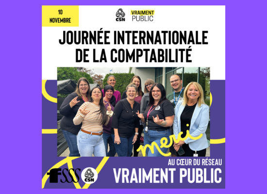 Merci aux équipes de la comptabilité, des finances et de la paie !