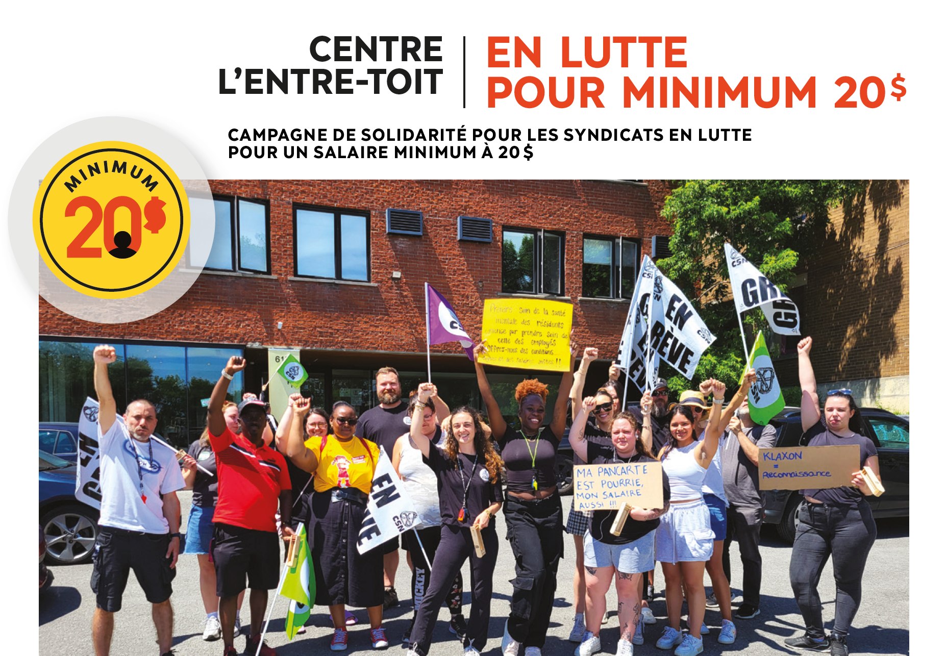 Campagne de solidarité pour les travailleuses et les travailleurs de l’Entre-Toit