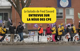 Stéphanie Vachon au micro de la balado de Fred Savard