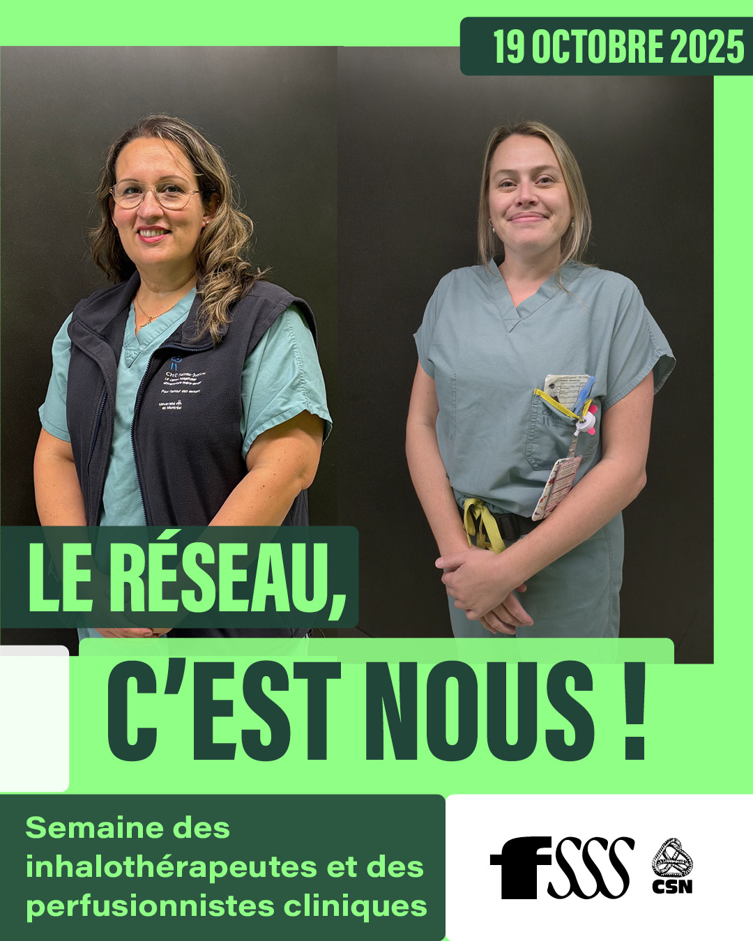 Semaine des inhalothérapeutes et des perfusionnistes cliniques – 19 octobre 2025