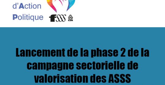 Lancement de la deuxième phase de la campagne de valorisation des ASSS lors du premier Mardi d’action politique de la saison