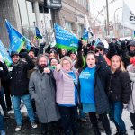 Manifestation des salarié-es des RPA devant le siège social de Corev